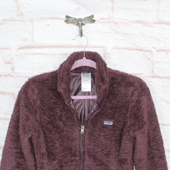 Patagonia Los Gatos Red 100% Polyester Tall Colar Zip Up Fleece Jacket Size XS - Picture 2 of 10